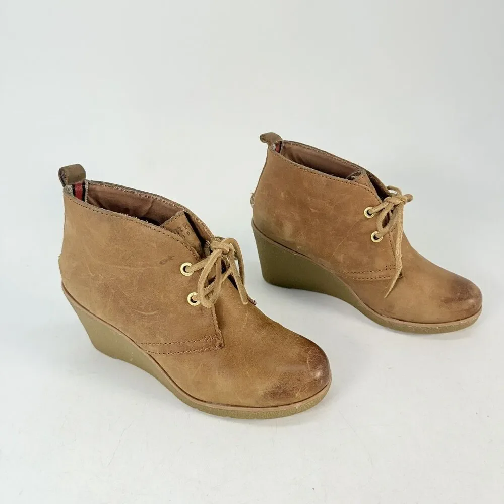 Sperry Top-Sider Harlow Women's Size 5 M Burnished Leather Wedge Bootie Shoes